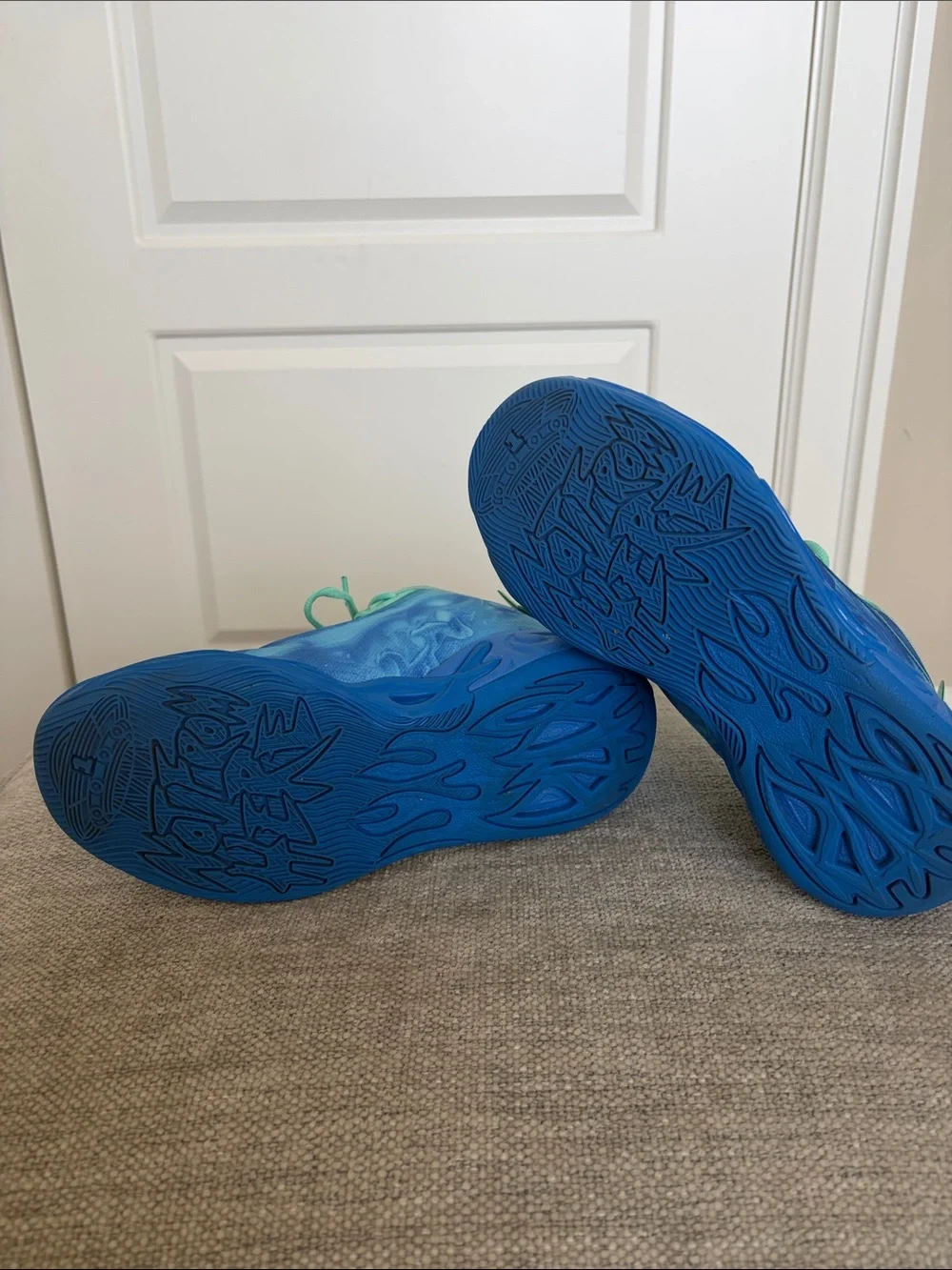 Puma Kids Blue and Aqua Lace-Up Sneakers